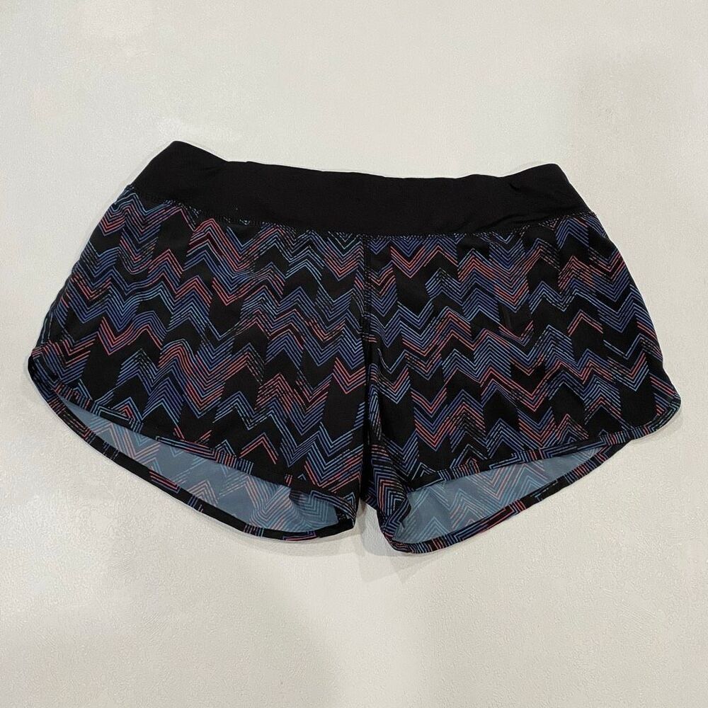 Rabbit Running Shorts Multicolor Zig Zag Print Bl… - image 1